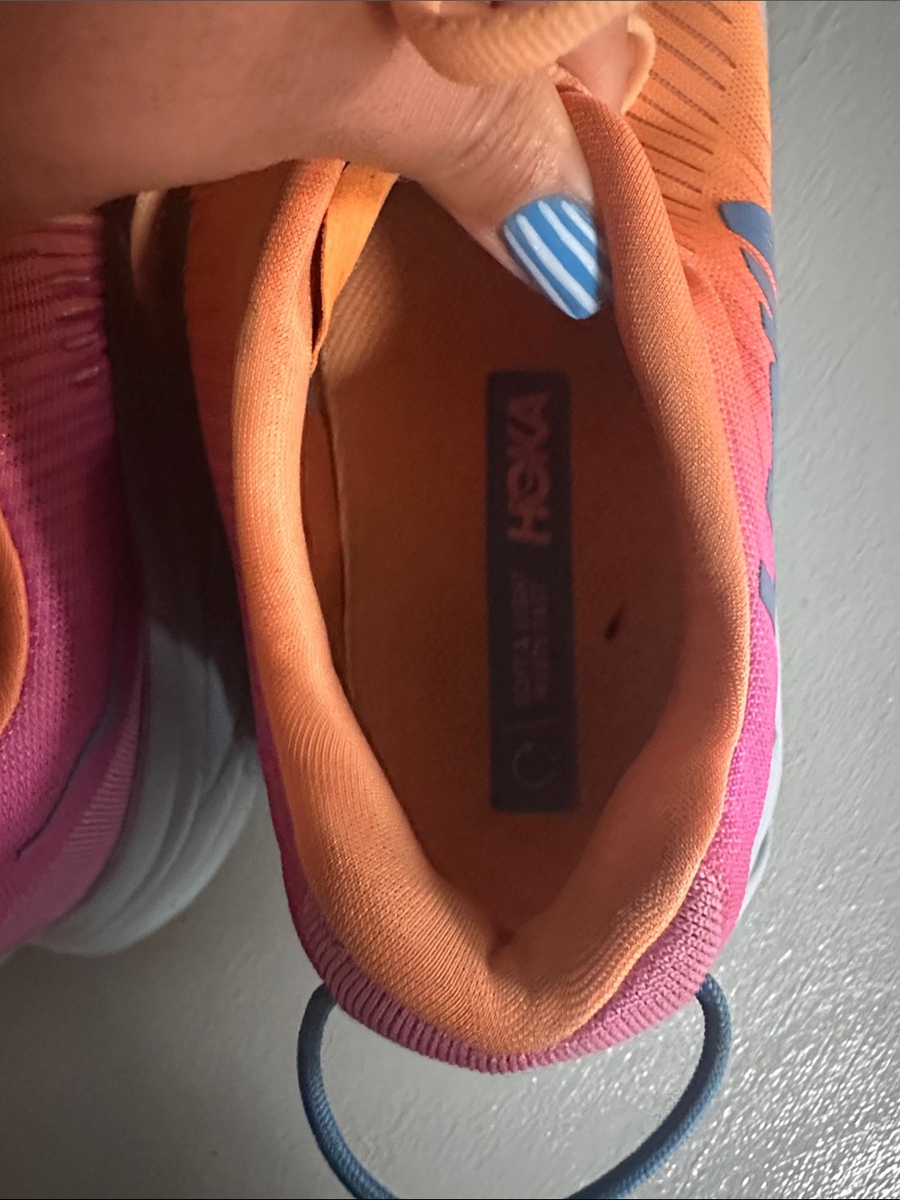 Hoka Rincon 3 Orange Blue Pink Women’s 8 Running Walking Colorful - Picture 5 of 10